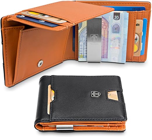 TRAVANDO Geldbeutel Männer mit Geldklammer Brisbane Geldbörse Portmonaise Herren Slim Portemonnaie Wallet Geldtasche klein Po