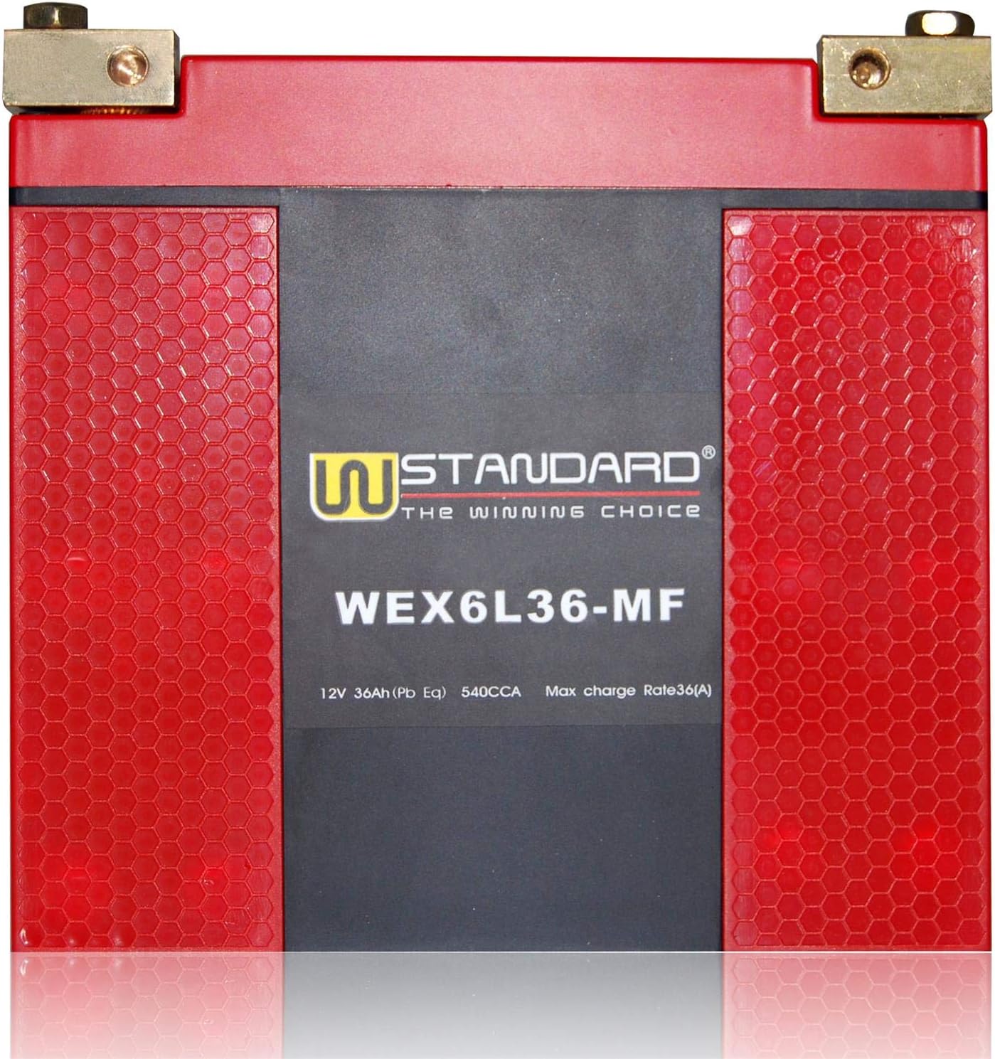 Wstandard Motorcycle Lithium Iron Starter Battery 12V, 540 CCA, No Spills, Fully Charged and Activated Ready to Use, For 36Ah Harley(WEX6L36-MF)