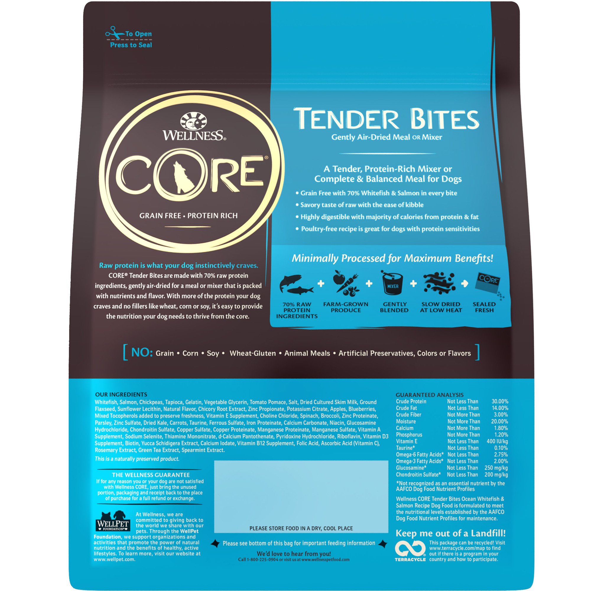 Wellness CORE Tender Bites Grain Free Natural Dry Dog Food , Mixer or