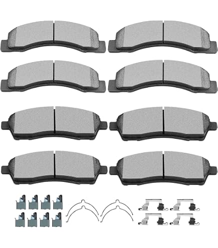 Evkingauto D1068 D1069 Ceramic Brake Pads Set (8-Piece) - Front & Rear For Ford F-250 / F-350 Super Duty (2005-2008)