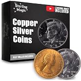 Ted's Sterling Magic Copper Silver Coins with United Kingdom Penny | Genuine US half dollar and copper coin teleport before your eyes in this classic, foolproof routine. Includes UK penny.