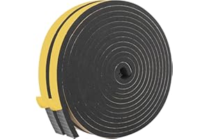 KAPOOSY Weather Stripping Door Seal, 1/2 Inch W X 1/4 Inch T Adhesive Foam Tape, Window Door Draught Excluder Air Conditioner Gasket Foam Tape, Total Length 26 Feet (13ft x 2 Rolls)