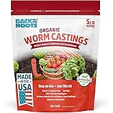 Back to The Roots Organic Worm Castings for Plants, Natural Fertilizer and Soil Enhancer for Gardening, Made in The USA, 5lb