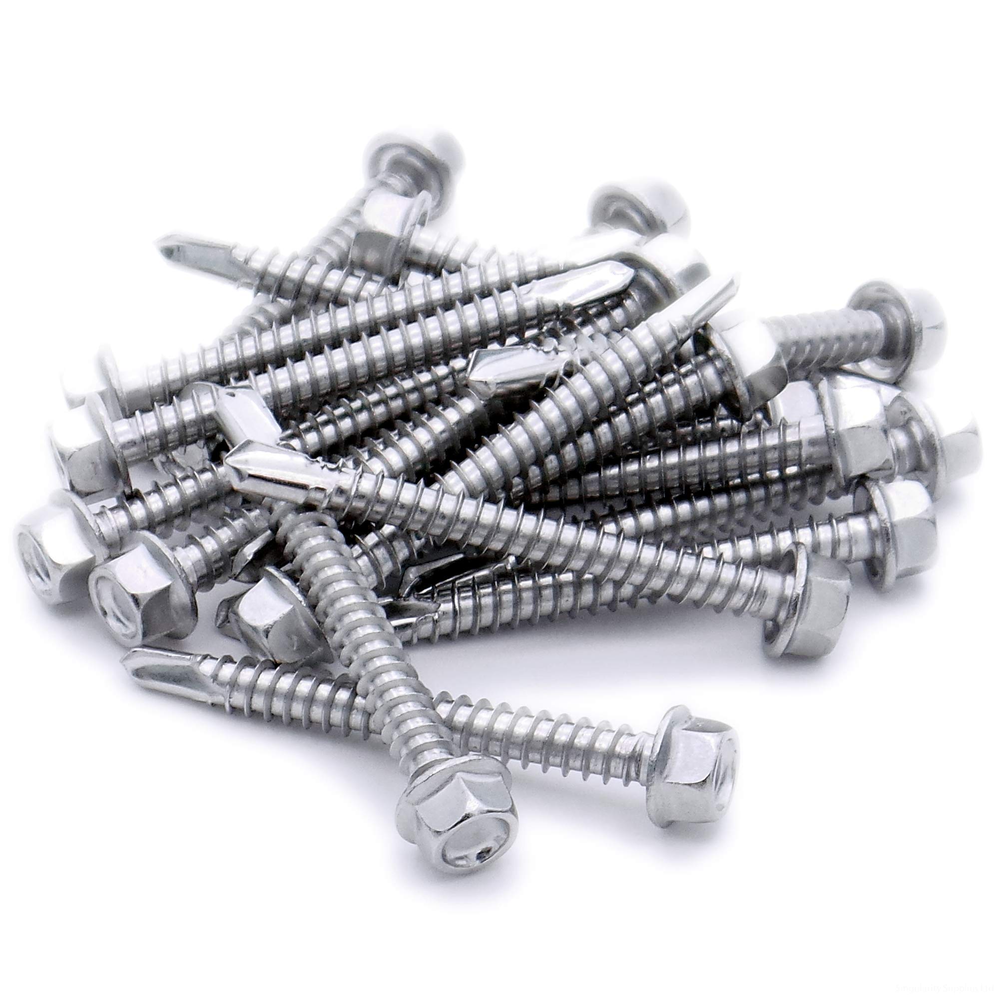 No.8 x 0.6 (4.2mm x 16mm) Hex Self-Drilling Screw (Flanged) - Stainless Steel (A2) (Pack of 20)