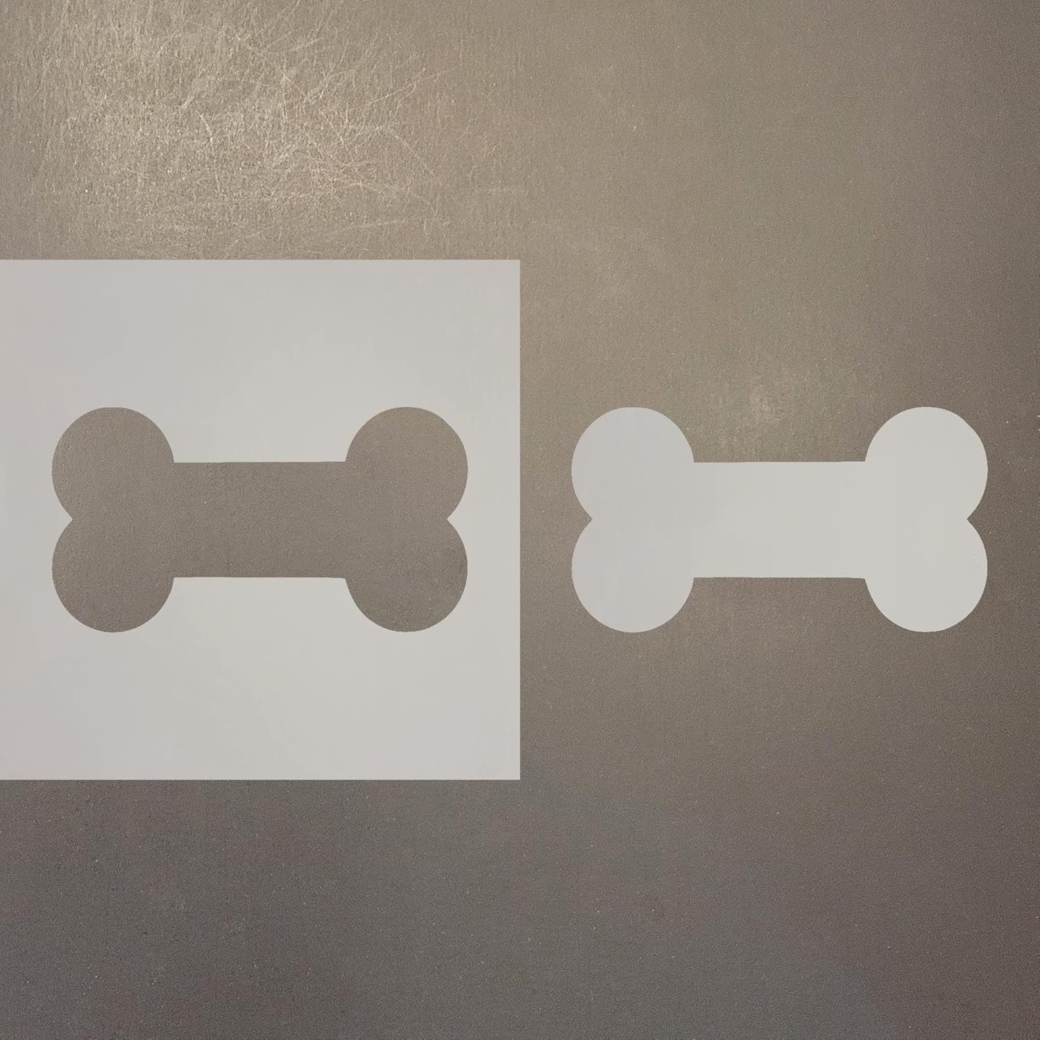 Mixed Media - Dog Bone 1 Reusable Mylar Stencil - Art Craft Supplies 4 Inch