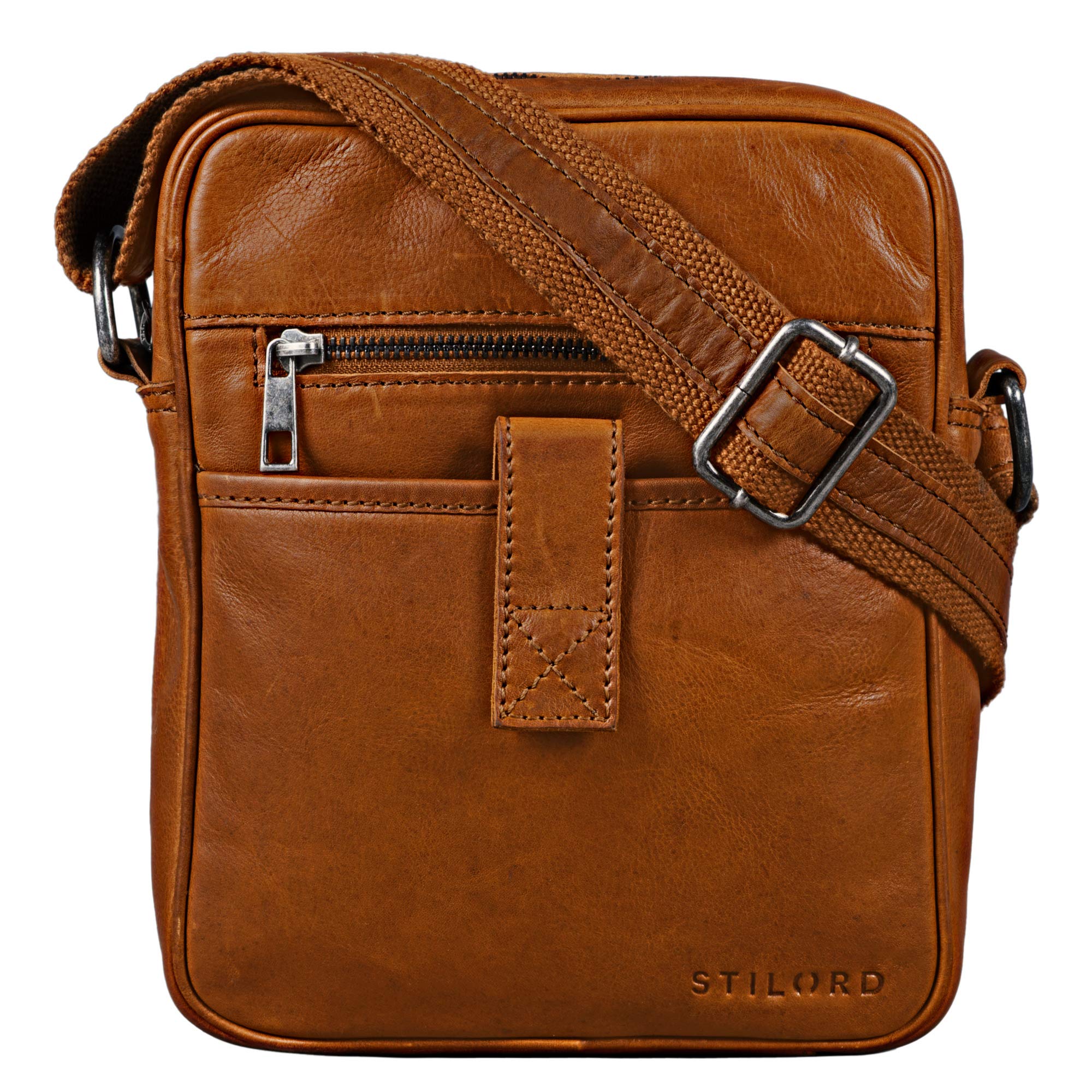 STILORD "Brent" Vintage Shoulder Bag Men Small Messenger Bag Genuine Leather Crossbody Bag for 8 inch Tablets DIN A5 Courier Bag Businsess Satchel Retro Colour:sila - Brown
