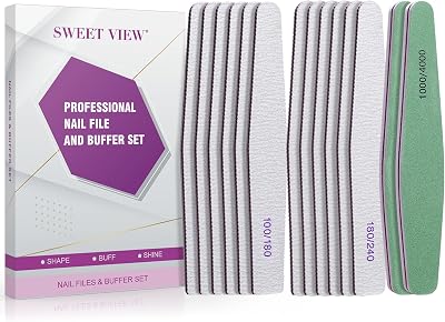 SWEET VIEW 14PCS Nail Files & Buffers Kit for Natural Gel Acrylic Nails