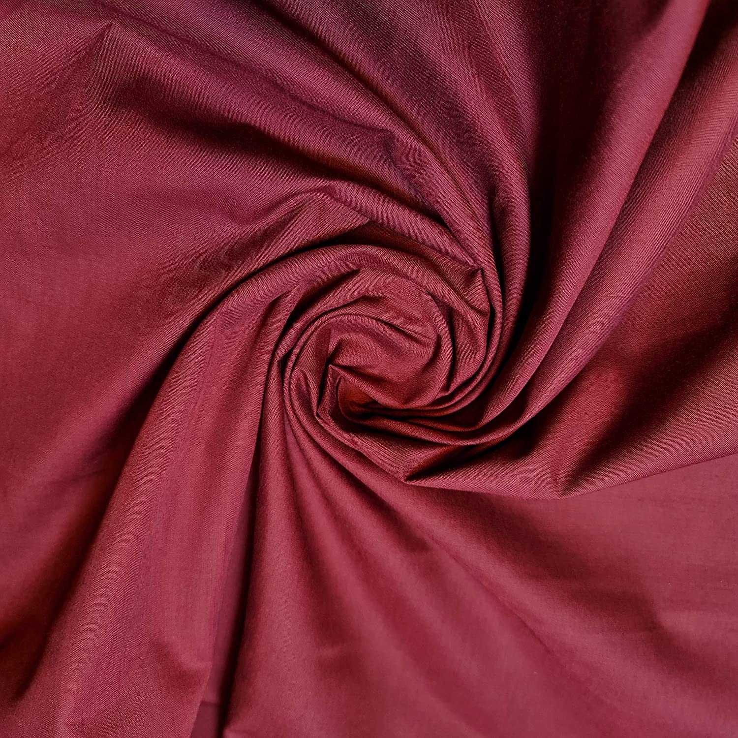 Textile Station Plain/Solid Dyed Polyester Polycotton Dress Craft Fabric Material 44" - 112 cm Wide Sold As 1 Meter Pre - Cut Lengths (Available in 42 Colours)(Dark Wine, 2 Meter)