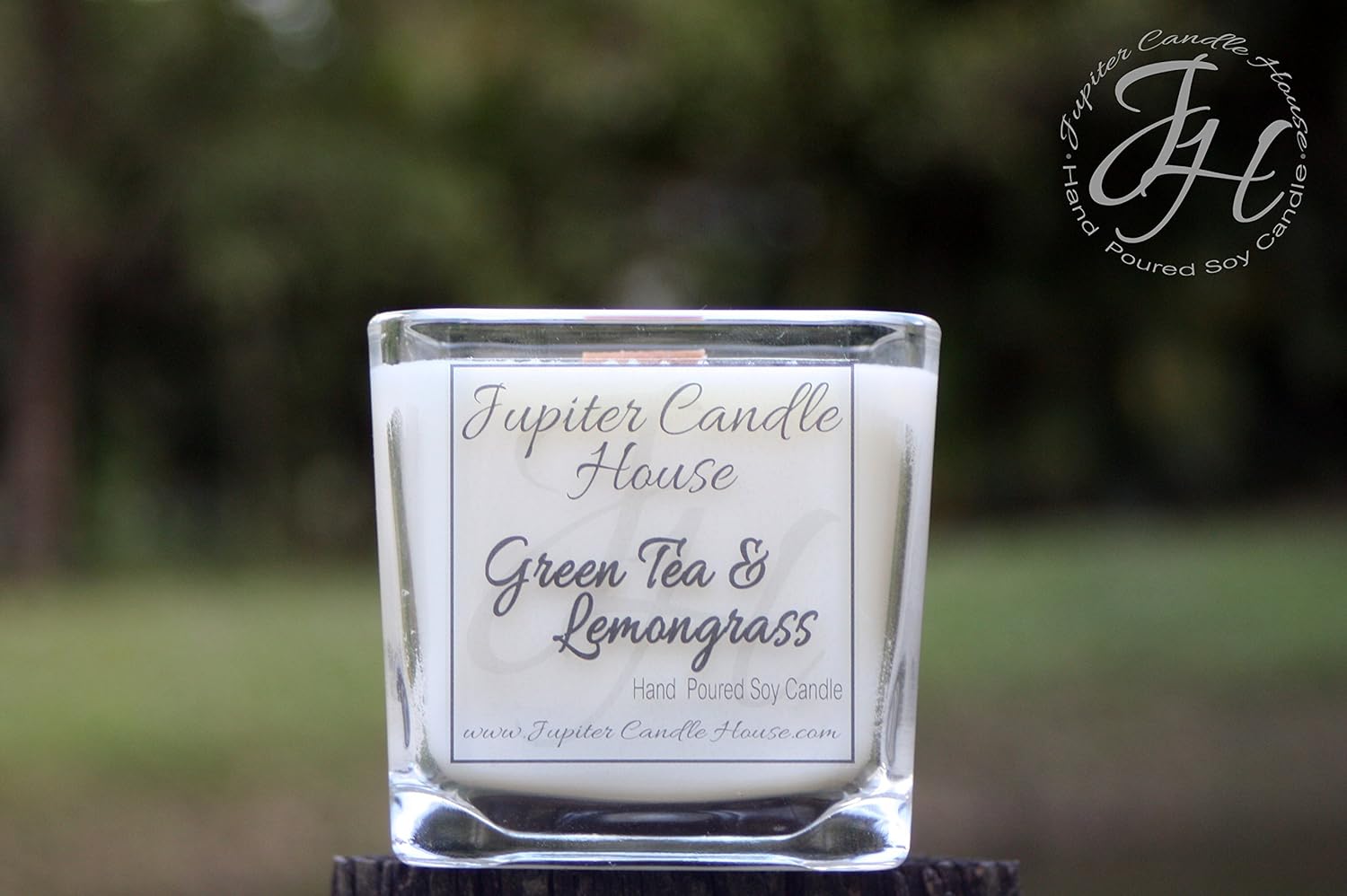 Amazon Com 12oz Soy Wax Candle With Wooden Wick Green Tea And