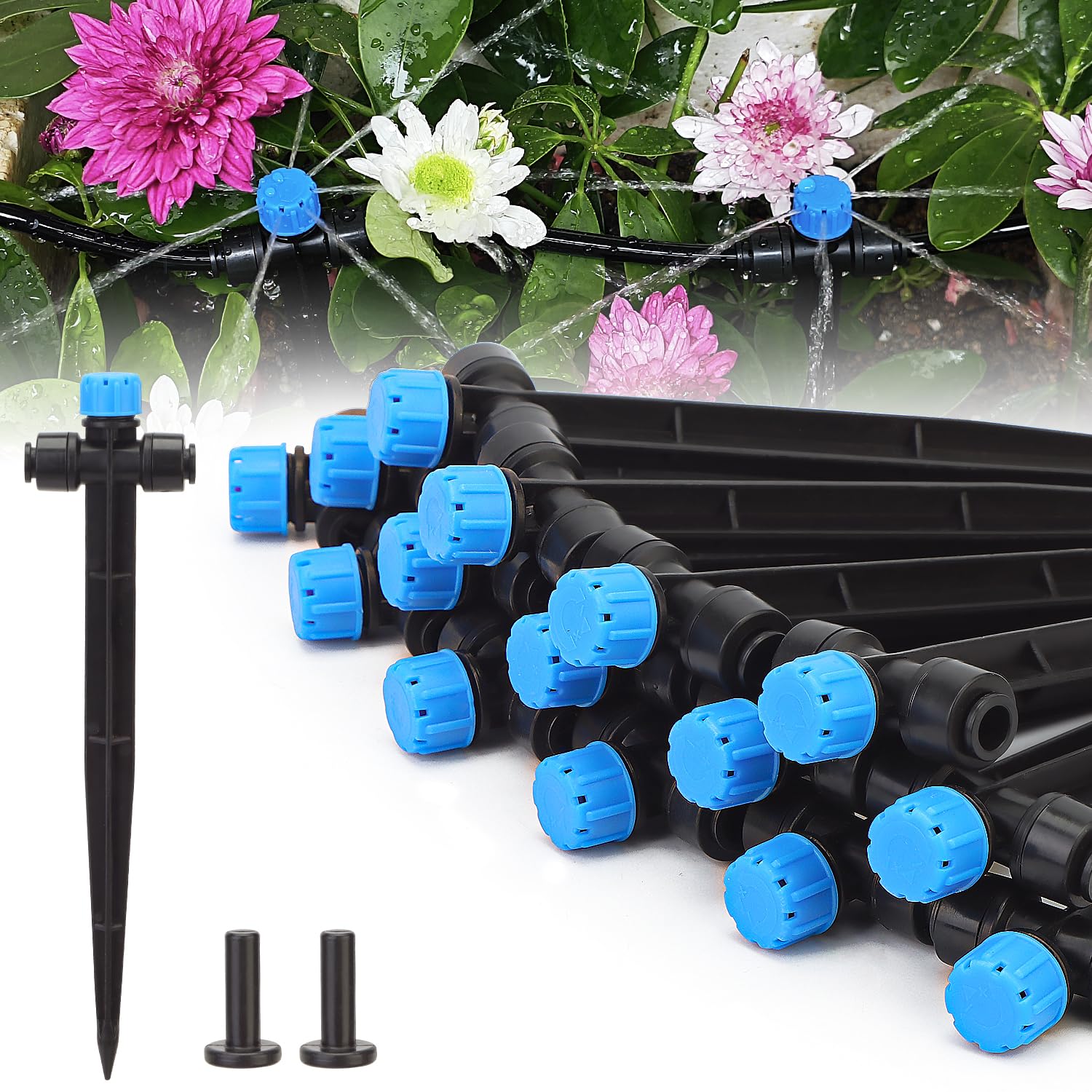 Photo 1 of 1/4 Inch Drip Irrigation Emitters,30 Pcs Push-to-fit Drip Emitters for 1/4" Irrigation Tubing 360 Degree Adjustable Water Flow Irrigation Drip Head Irrigation Drippers for Plant Flower Garden Watering