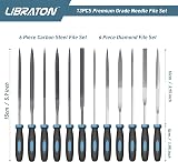 LIBRATON 13PCS Needle File Set with 6 Steel & 6 Diamond Files Case view 4