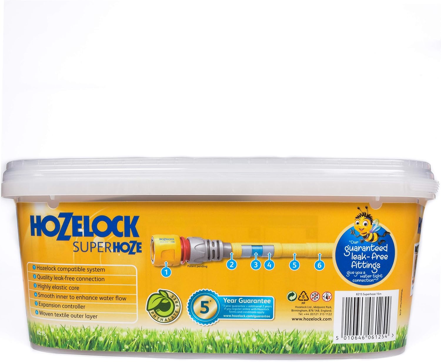 Hozelock 15m Superhoze Hosepipe, Yellow & Grey & Pro Metal Double Male