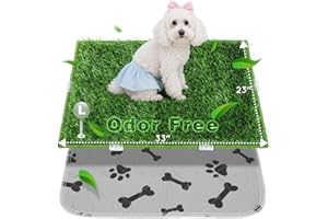 HQ4US 4LEGS Dog Pee Grass with Washable Pee Pads for Dog Litter Box, Large Ultra-Absorbent Artificial Grass Pads for Dogs Potty Grass with Reusable Puppy Pads for Indoor Potty Training