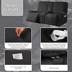 ULTICOR Squared Jacquard Design Reclining Loveseat