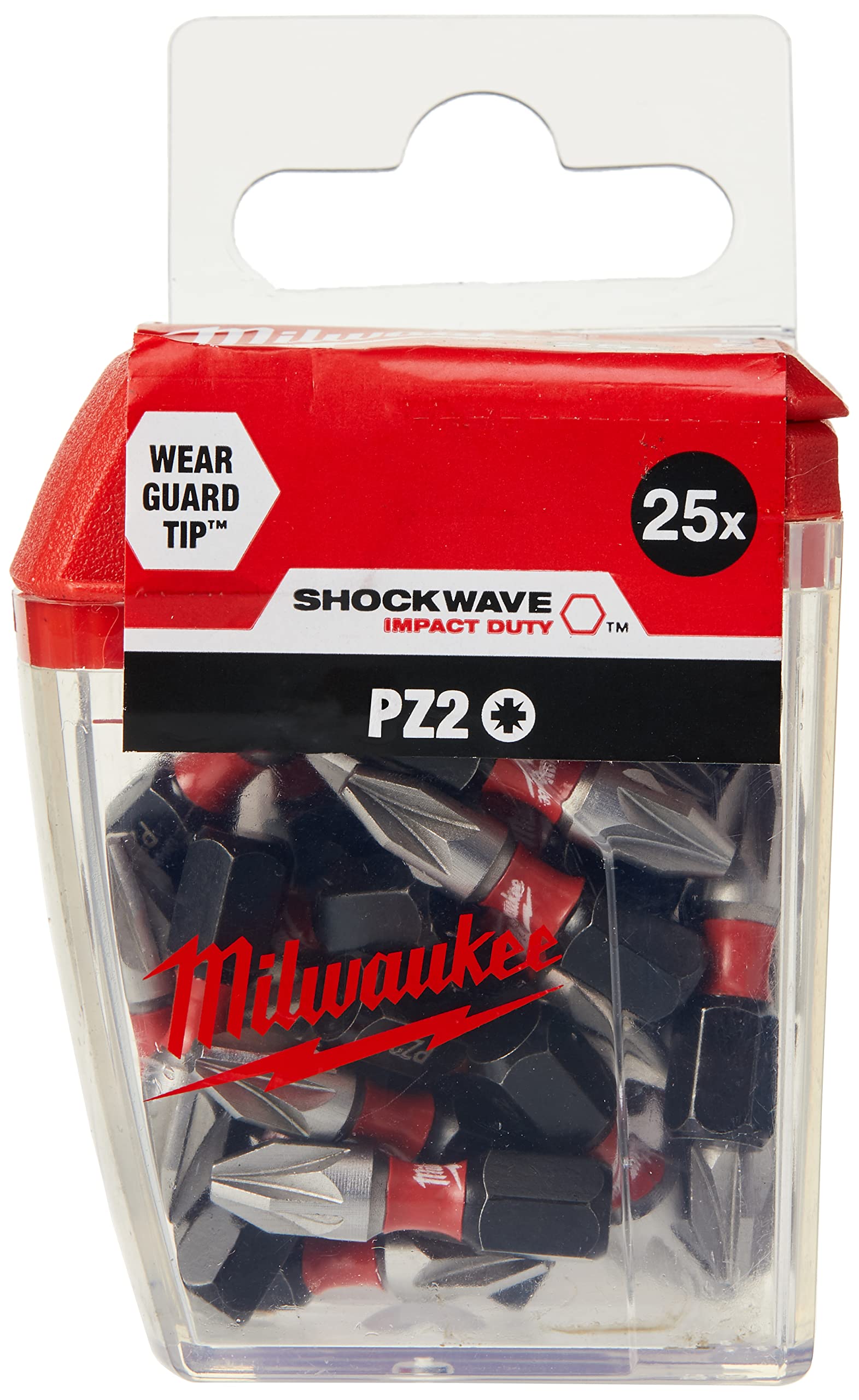 Milwaukee 4932472041 PZ2 25 Piece Shockwave Screwdriver Bits 25mm