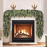 ATZXVIM Christmas Cedar Garlands Soft Thick Lush Faux Artificial Real Touch Feel Evergreen Cypress Norfolk Pine Greenery Mantle Fireplace Indoor Outdoor Holiday Festival Party Home Decoration 6 Ft