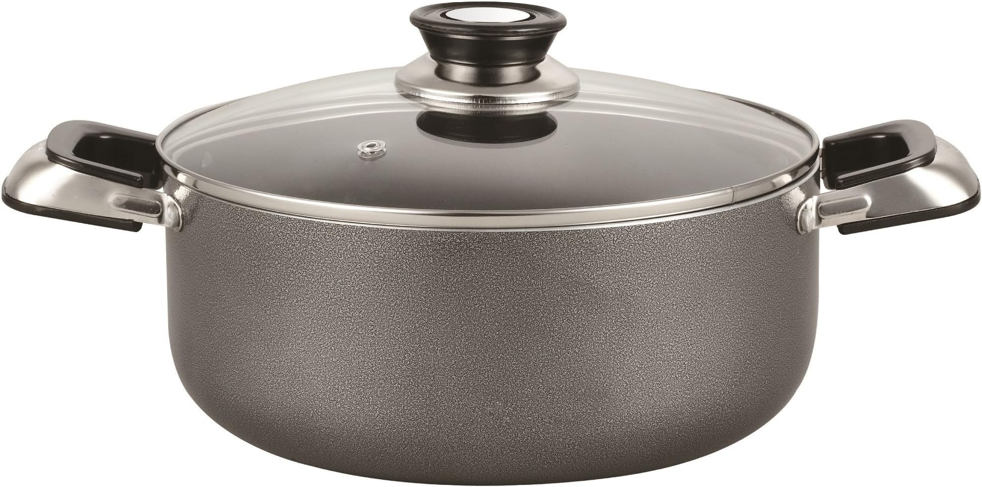 2 Handle Non-Stick Pot 4 Quarts With Glass Lid