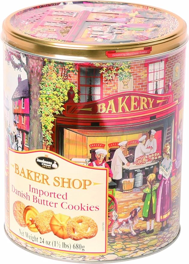 Jacobsens Baker Shop Tin With Butter Cookies 680 g (Pack of 2) Amazon