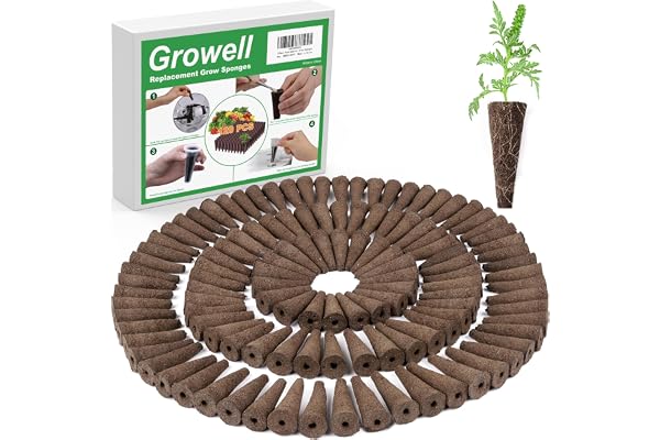 Growell Grow Sponges 120 Pack, Seed Pods Replacement Sponges Compatible with Aerogarden and Others, Hydroponic Sponge for All
