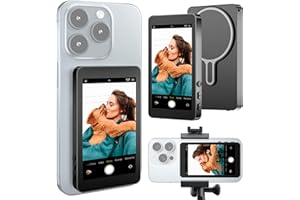 MIU FRANCE Vlog Selfie Monitor Screen for iPhone & Android – Wireless Display with Screen Mirroring for iPhone, Remote Selfie Camera Tool, Magnetic Mount, Mag Safe, Mirror for TikTok YouTube Vlogging Recording
