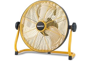 Geek Aire 12" Portable Battery Operated Fan with Metal Blade, 360 Vertical Tilt, 24h Run Time Cordless Fan for Camping Travel Tent Hurricane Home