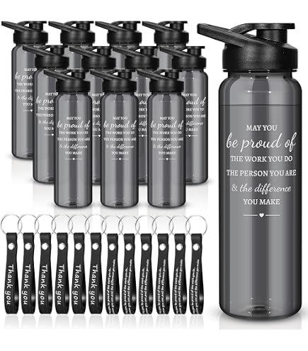 Sabary 10 Pcs Thank You Appreciation Gifts Water Bottles Bulk Lightweight Aluminum Water Bottle Reusable Leak Proof Sports Water Bottle With Twist...