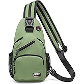 SUIKIHUM Convertible Sling Bag Crossbody Backpack, 7.9" Tablet Bags with Headphone Jack Shoulder Bag Casual Pack for Women Men Hiking Travel (Green)