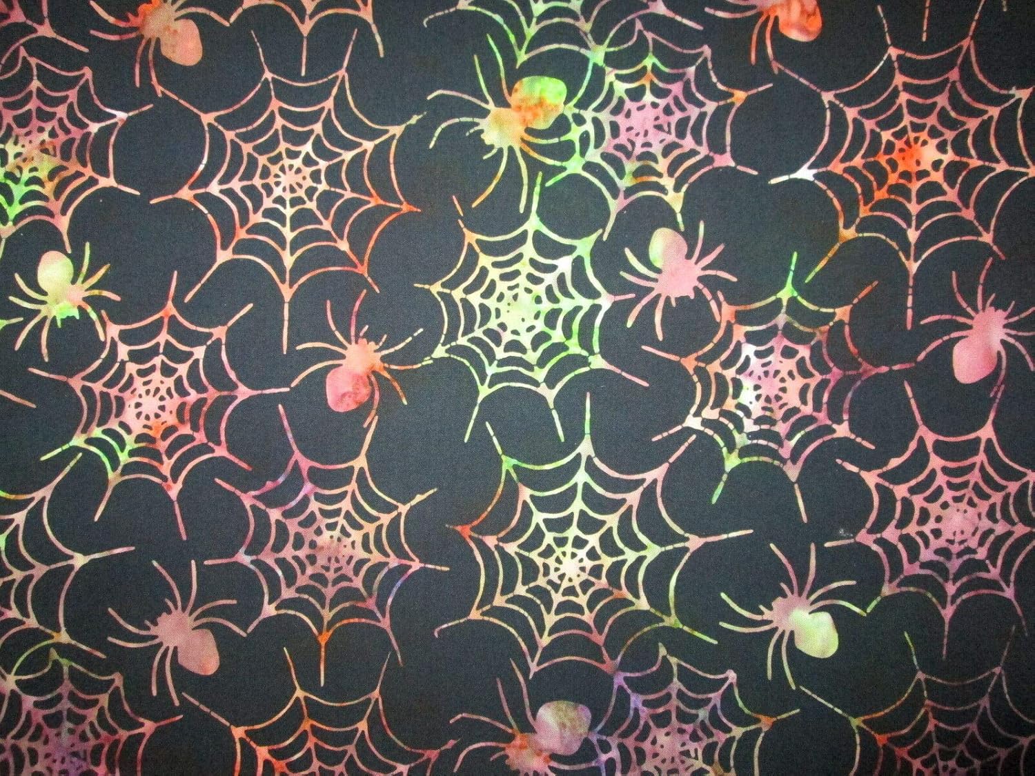 1/2 Yard Spiderwebs Spider  Batik 100 Cotton Sewing