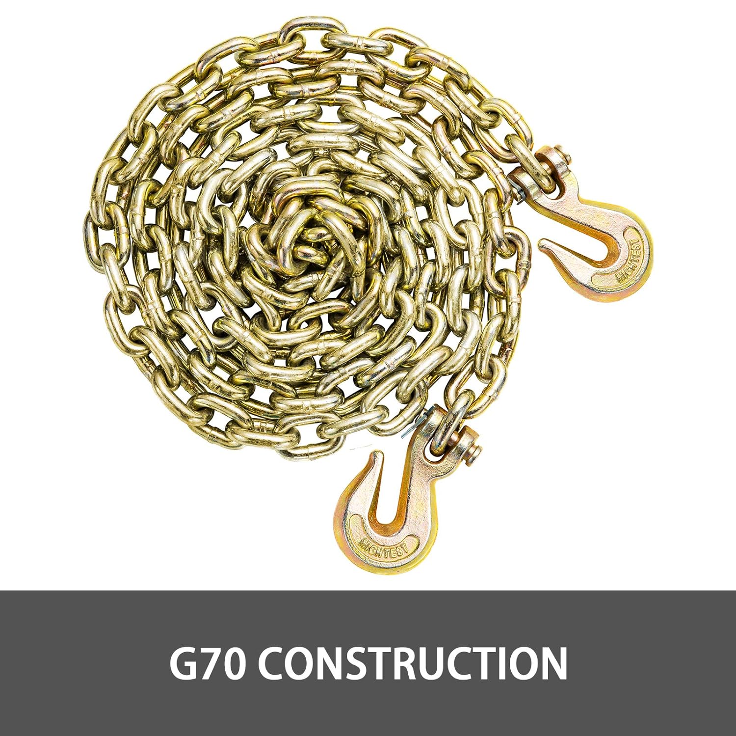 BestEquip Tow Chain 8mmx3.8m Grade 70 Chain 4700lbs Capacity Logging