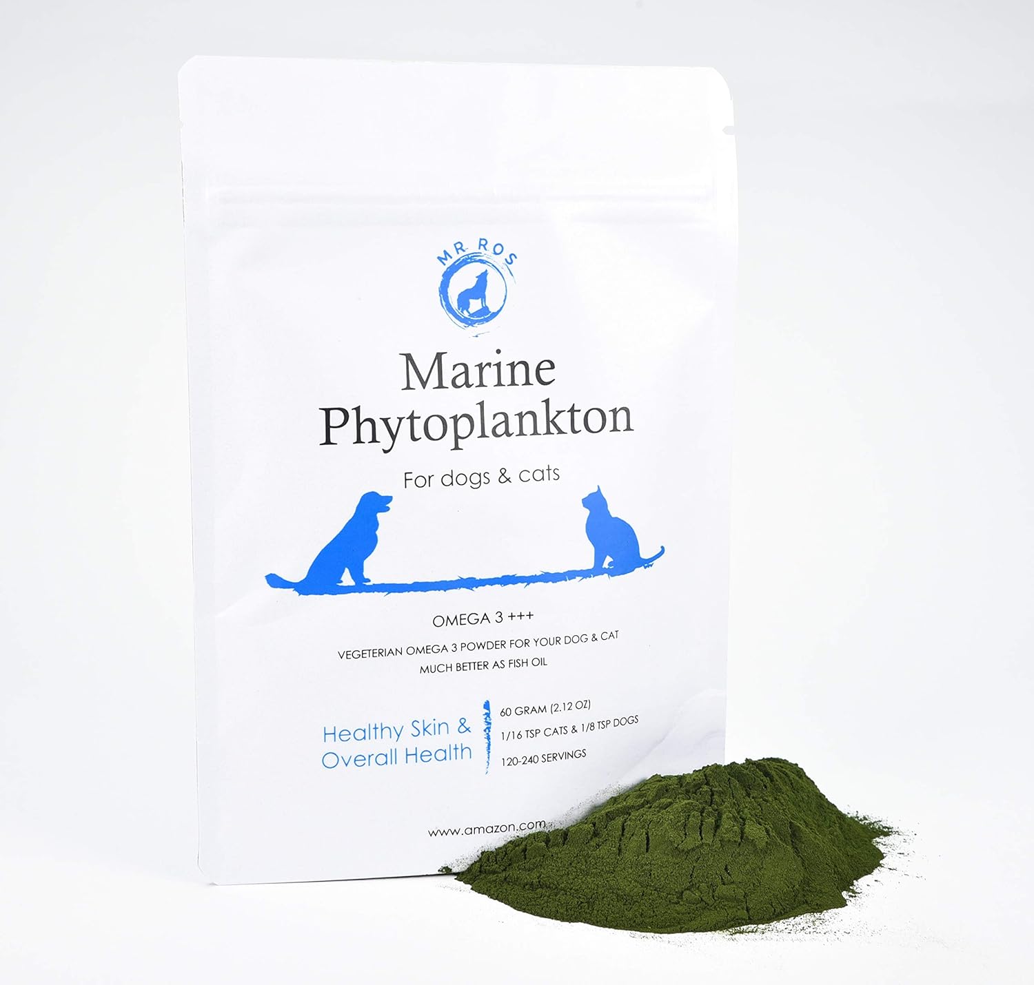 Marine Phytoplankton Omega 3 2 12 Oz Vegetarian Powder For Dogs Cats For Healthy Skin Overall Health Amazon Ca Pet Supplies