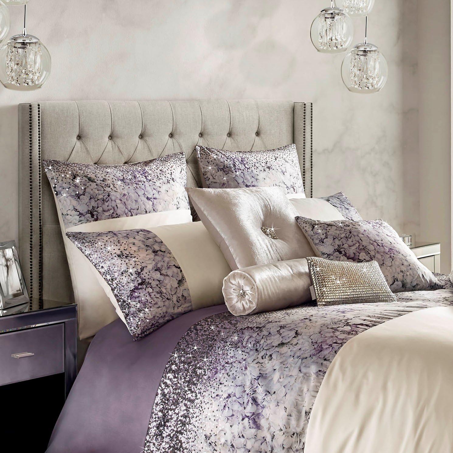 Marisa Mauve Square Pillowcase by Kylie Minogue at Home - New for Spring 2018 - (1 Per Pack)