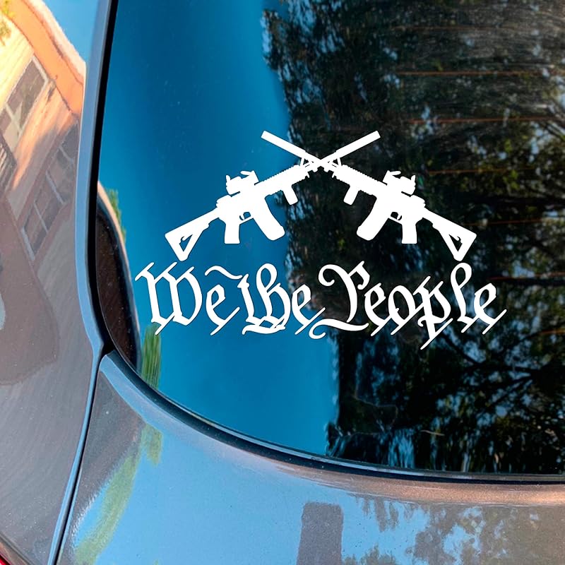 AR15 We The People Decal Crossed Guns Vinyl Decal Window