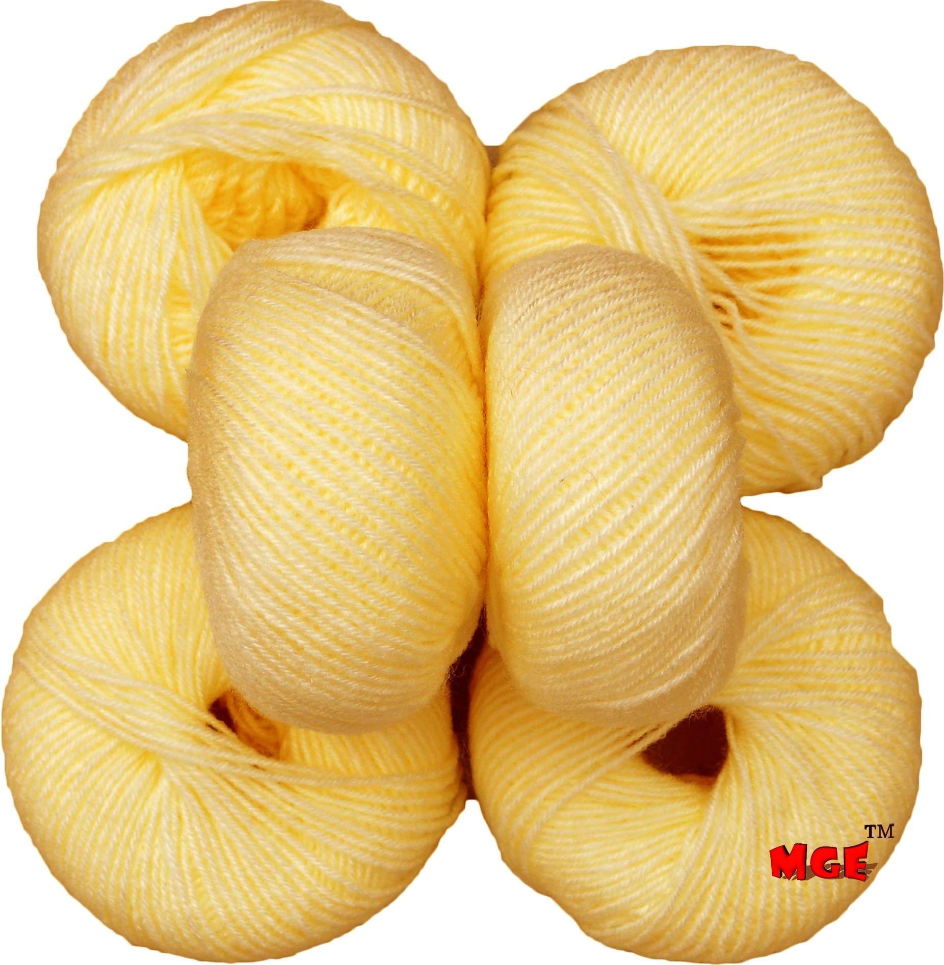 Vardhman 100% Acrylic Wool Dark Cream (8 pc) Baby Soft Wool Ball Hand Knitting Wool/Art Craft Soft Fingering Crochet Hook Yarn, Needle Knitting Yarn Thread Dyed