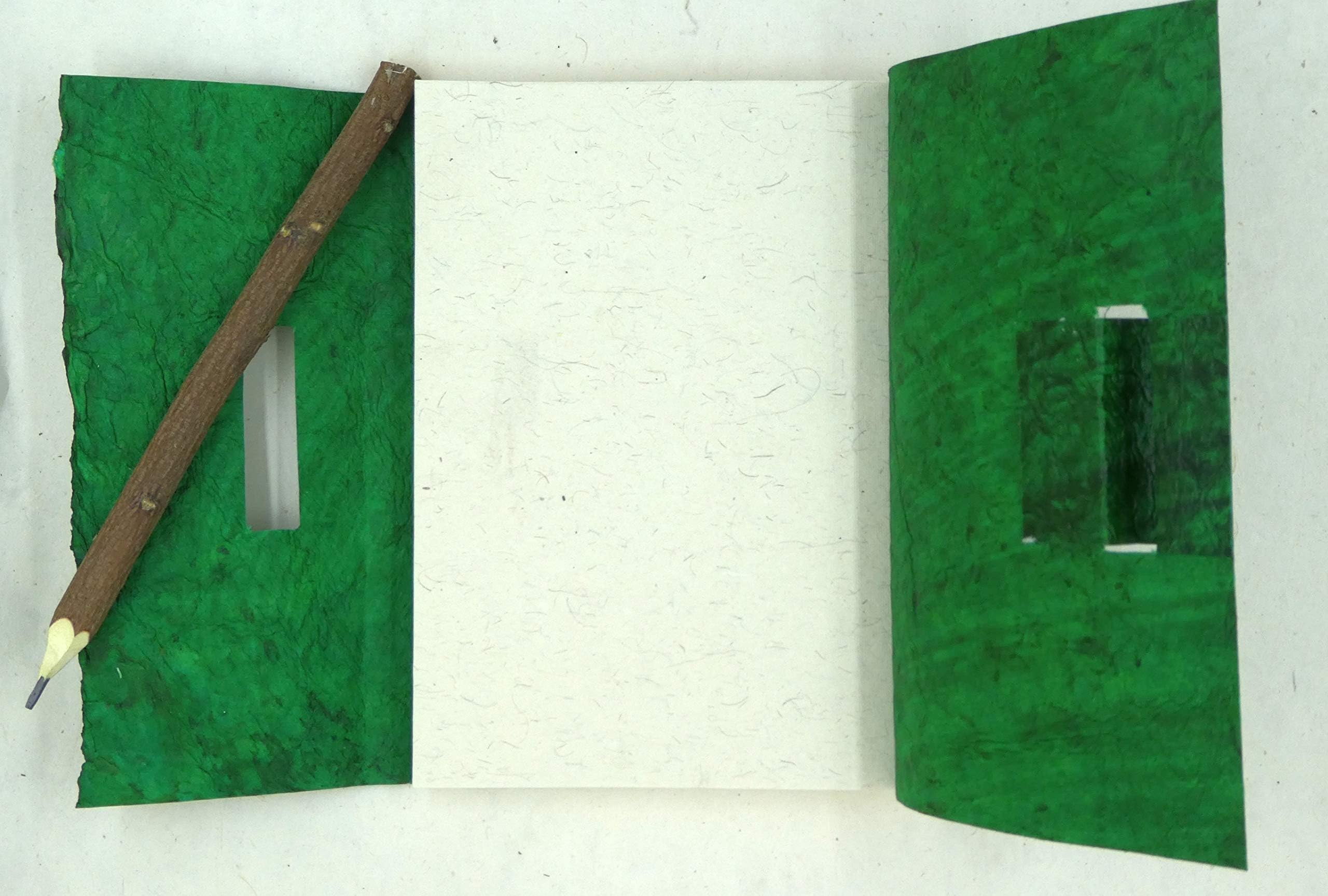 Paperfreak Vegan Leather Notebook A5, 18 x 14 cm travel journal sketchbook, Brahman leather British-racing-green 18x14x2 grün - britisch racing-green