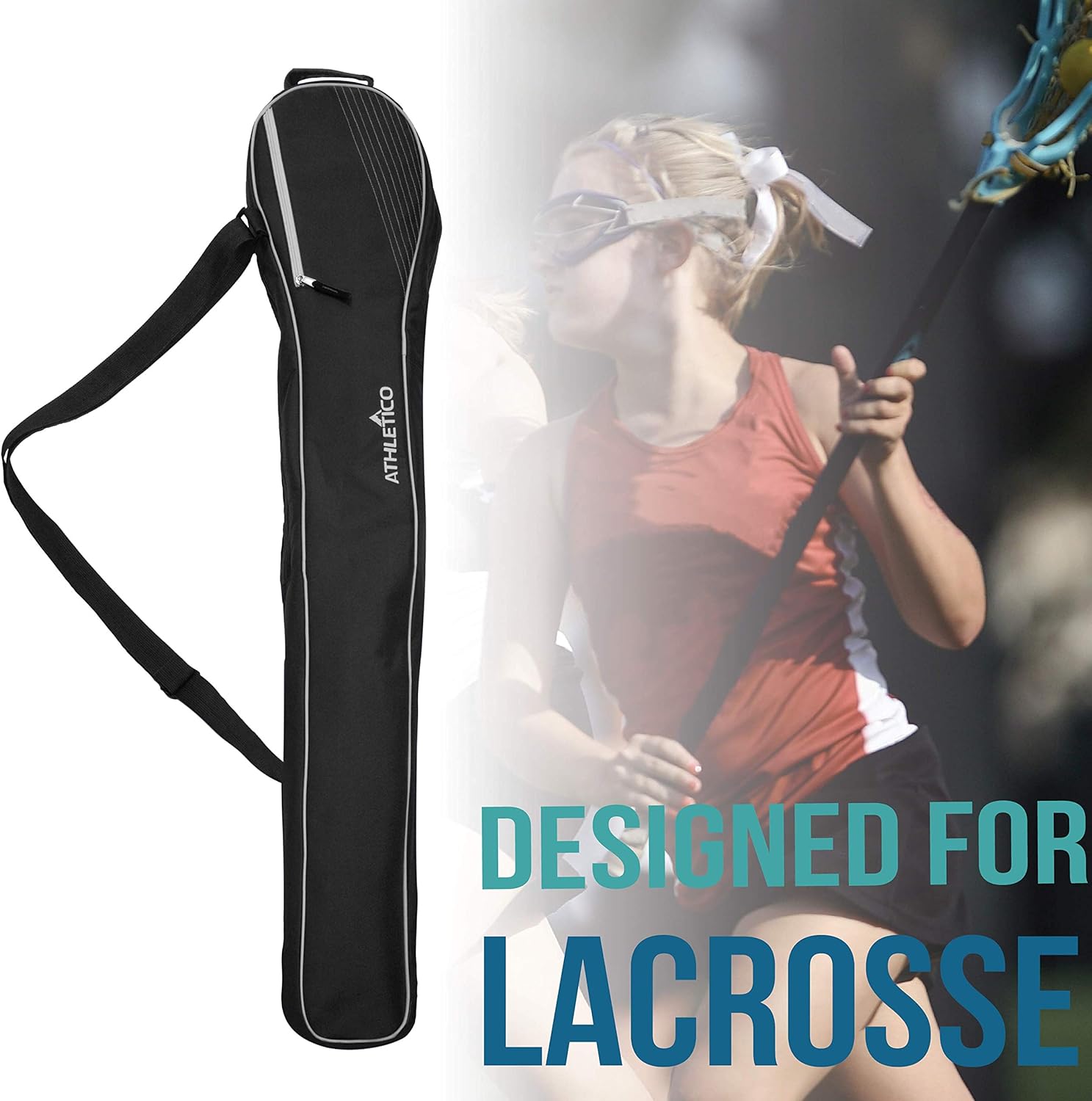 Athletico Lacrosse Stick Bag - Lax Equipment Bags for Boys or Girls, Kids & Youth (Black) : Sports & Outdoors