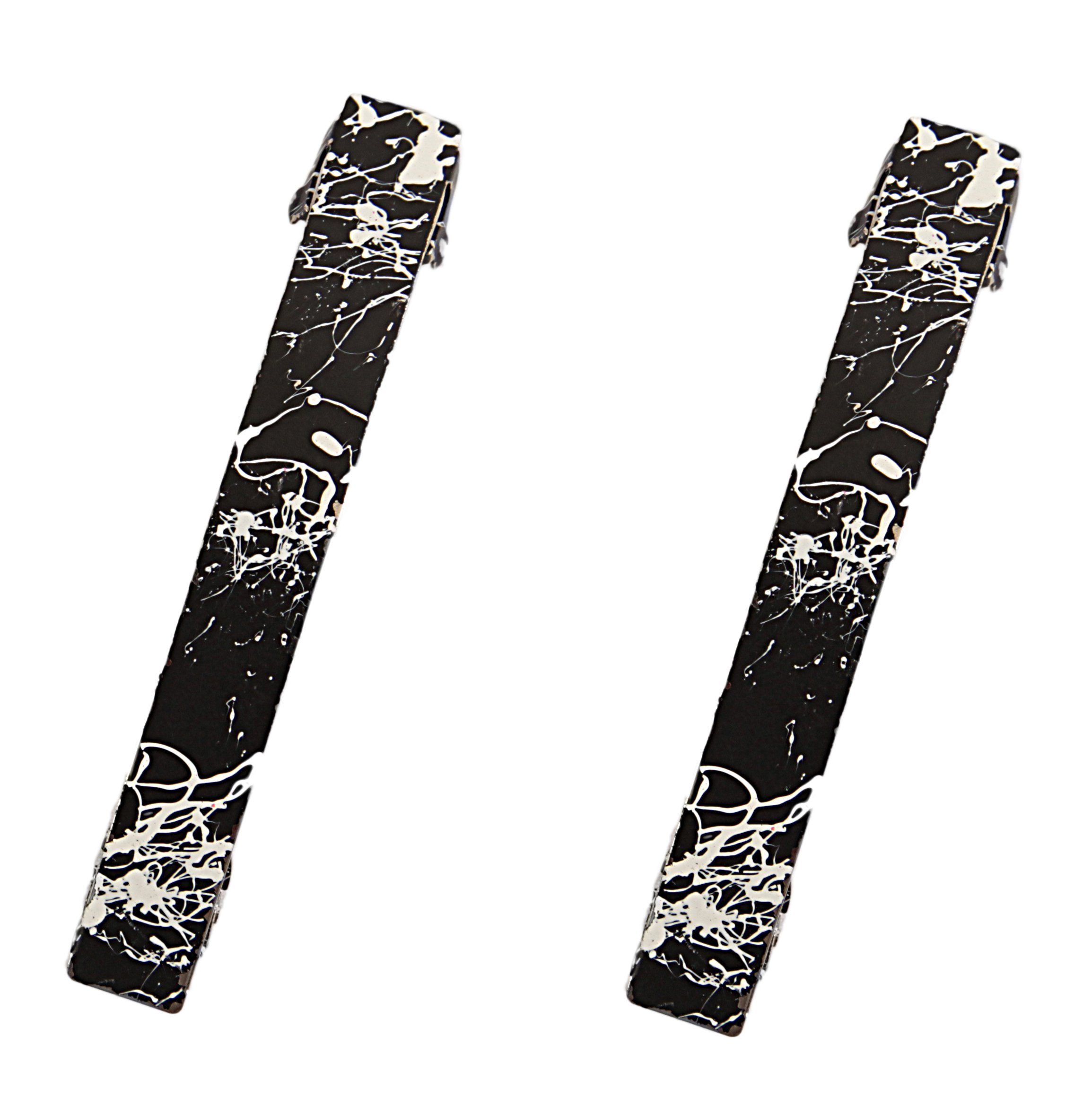 Caravan Black/White French Hand Painted Metal Tight Barrette