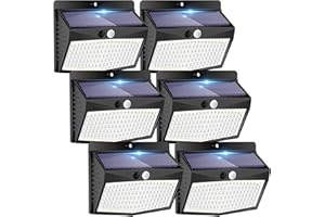 PEASUR Solar Outdoor Lights Motion Sensor [138 LED/6 Packs] Solar Security Lights with 3 Lighting Modes Wireless Solar Wall Lights Waterproof Solar Powered Lights for Garden Fence Yard Deck