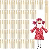 TOPZEA 100 Pack Round Wooden Clothespins, Old Fashioned Unfinished Wood Doll Pins, Traditional Clothes Pin Pegs for Crafts, Laundry, DIY Painting Projects, Dolls Ornaments, 4.3"x 0.5"