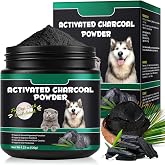 AIQIUSHA Activated Charcoal for Dogs &amp; Cats, 120g Pure Charcoal Powder for Pets &amp; Livestock &ndash; Daily Digestive Support, Helps Maintain Normal Stool, Single Ingredient, Non-GMO, Gluten Free