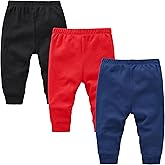 kavkas Infant and Toddler Active Pants Unisex Cotton Trousers Solid Color Baby Basic Jersey Leggings Boy Girl Bottoms