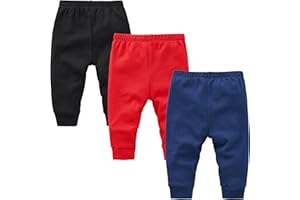 kavkas Infant and Toddler Active Pants Unisex Cotton Trousers Solid Color Baby Basic Jersey Leggings Boy Girl Bottoms