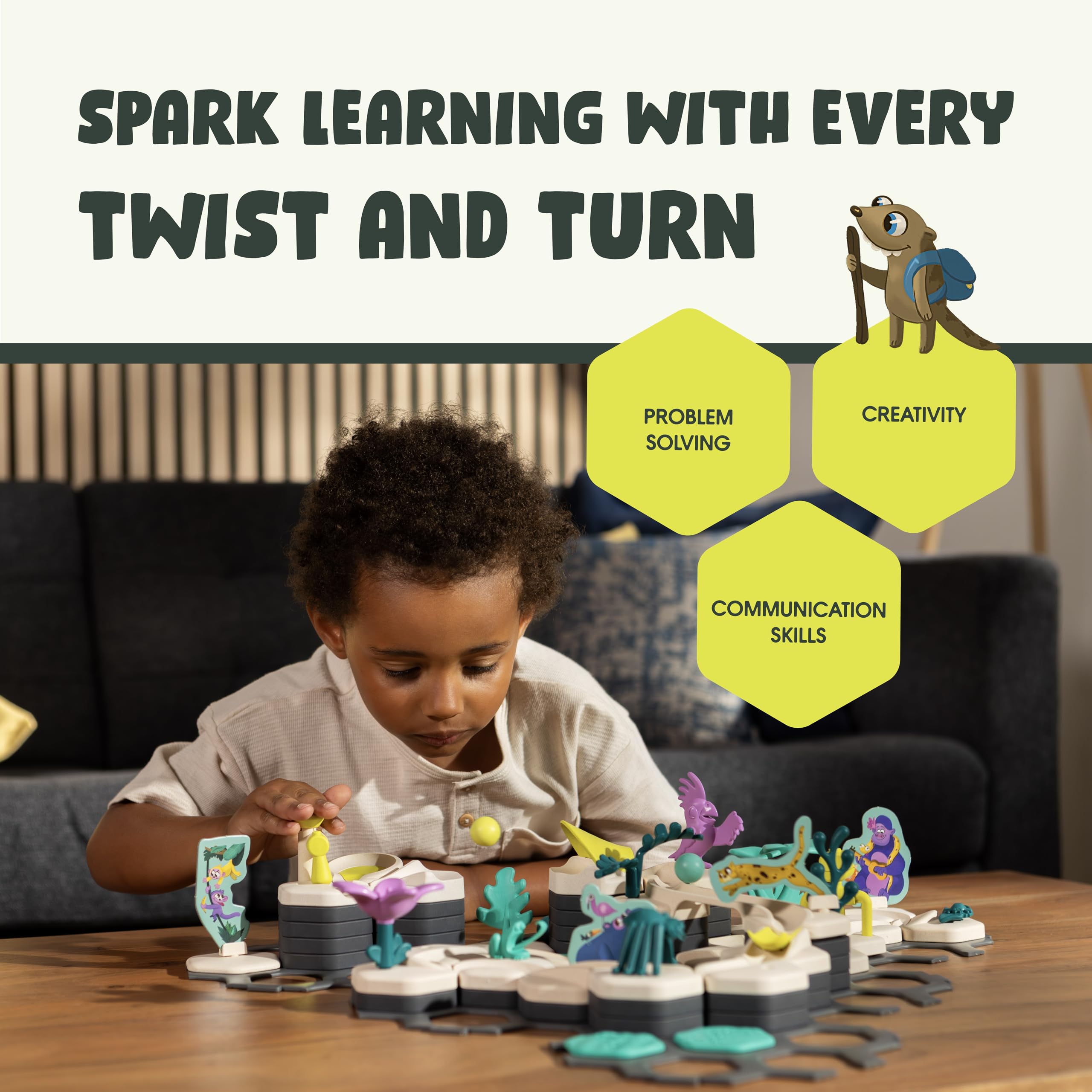 Ravensburger GraviTrax Junior Starter Set - My Jungle - Preschool Marble Run Game - Fun Building Experience - STEM-Friendly, Interactive Learning - MESH Accredited - Kids Age 3 and Older