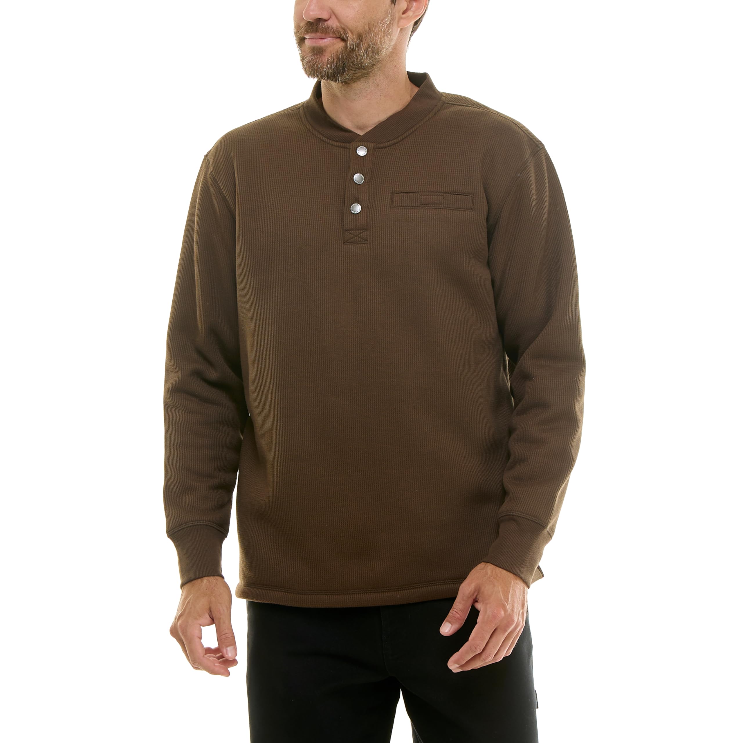 Smith’s Workwear Sherpa-Lined Bonded Thermal Henley Pullover
