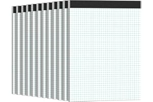 AIDUNMIS 12 Pack Graph Paper Pads 8.5 x 11.75 Grid Paper 4x4 Blue Quad Rule Graph Paper Tablets Notebook 8.5 x 11.75 White Grid Pads 8-1/2 x 11-3/4 Quadrille Pads 8.5"x11.75" Square Paper Pads - 50 Sheets/Pad