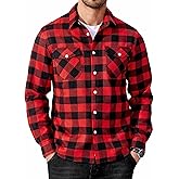 COOFANDY Mens Flannel Shirts Long Sleeve Casual Plaid Button Down Shirt Cotton Shirt Cowboy Work Shirts with Pockets