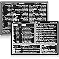 GEEHUA 2 Pcs Laptop Shortcuts Stickers, Word/Excel Quick Reference Guide Keyboard Shortcut Stickers Notebook PVC Keyboard Shortcuts Lable Stickers for Any PC Laptop or Desktop(Black)