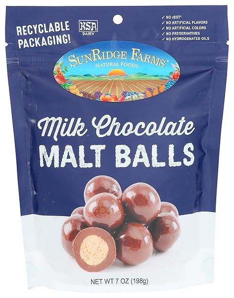 SUNRIDGE FARMS MILK CHOCOLATE MALT BALLS, 7 OZ