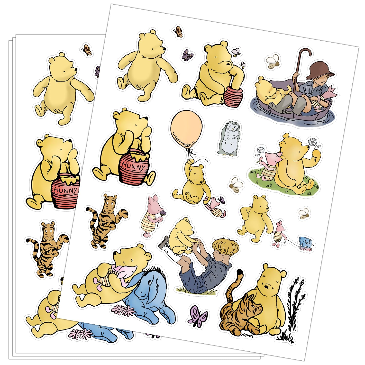 Winnie Baby Shower & Birthday Decorations - Pooh Stickers Gift Set for Boys & Girls - Computer, Laptop, Phone, Water Bottle, Skateboard, Luggage