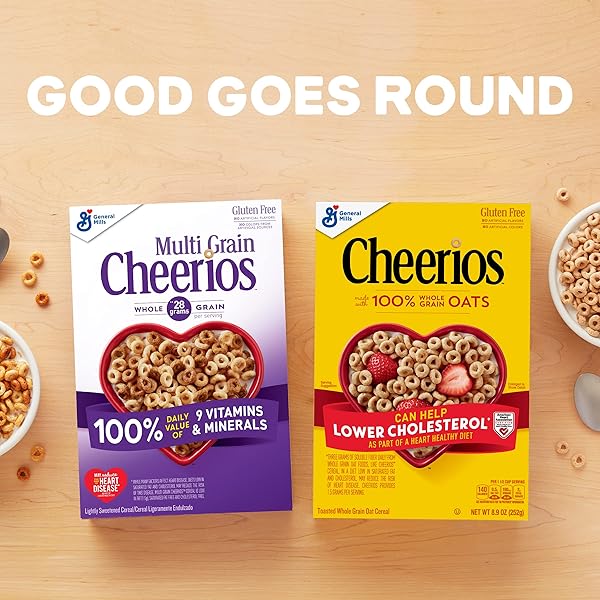 MULTI GRAIN CHEERIOS, HEART HEALTHY BREAKFAST CEREAL, LARGE SIZE, 12 OZ