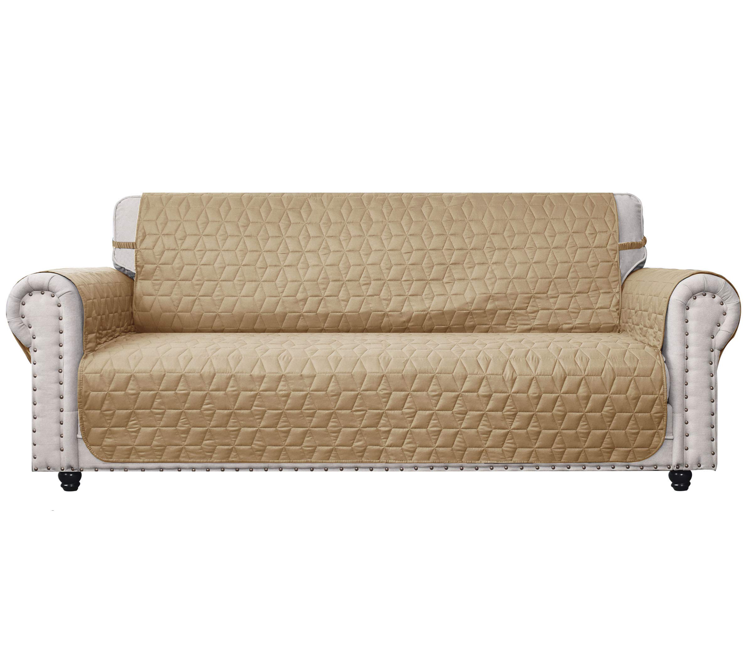 Ameritex Couch Sofa Slipcover 100% Waterproof Nonslip Quilted Furniture Protector Slipcover for Dogs, Children, Pets Sofa Slipcover Machine Washable (Sand, 68'')